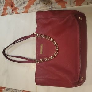 Micheal kors red leather tote